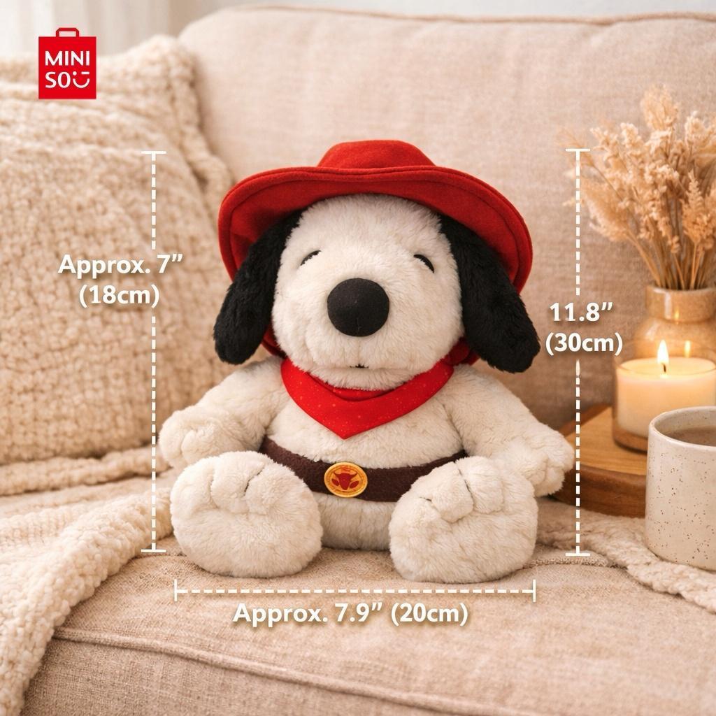 Snoopy Western Cowboy Series Sitting Posture Plush Doll, Cute IP Merch Stuffed Toy Kawaii Desktop Ornament for Home Office Decor,Perfect Gift