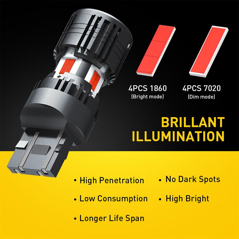 AUXITO Latest CANBUS LED Tail Brake Turn Signal Light Bulbs ,4000LM 600% Brighter,Built-in Resistor ,Anti Hyper Flash,Error-Free,Plug and Play,Reverse Backup Stop Light DRL/Parking Light，Select Bulb Model: 7440 / 7443 / 3156 / 3157 / 1157
