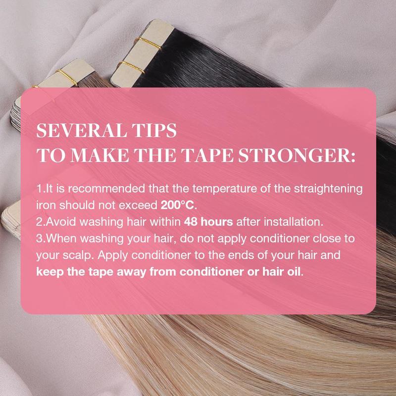GOOGOO Hair 10pcs Tape in Human Hair Extensions 25g to 30g Natural Straight