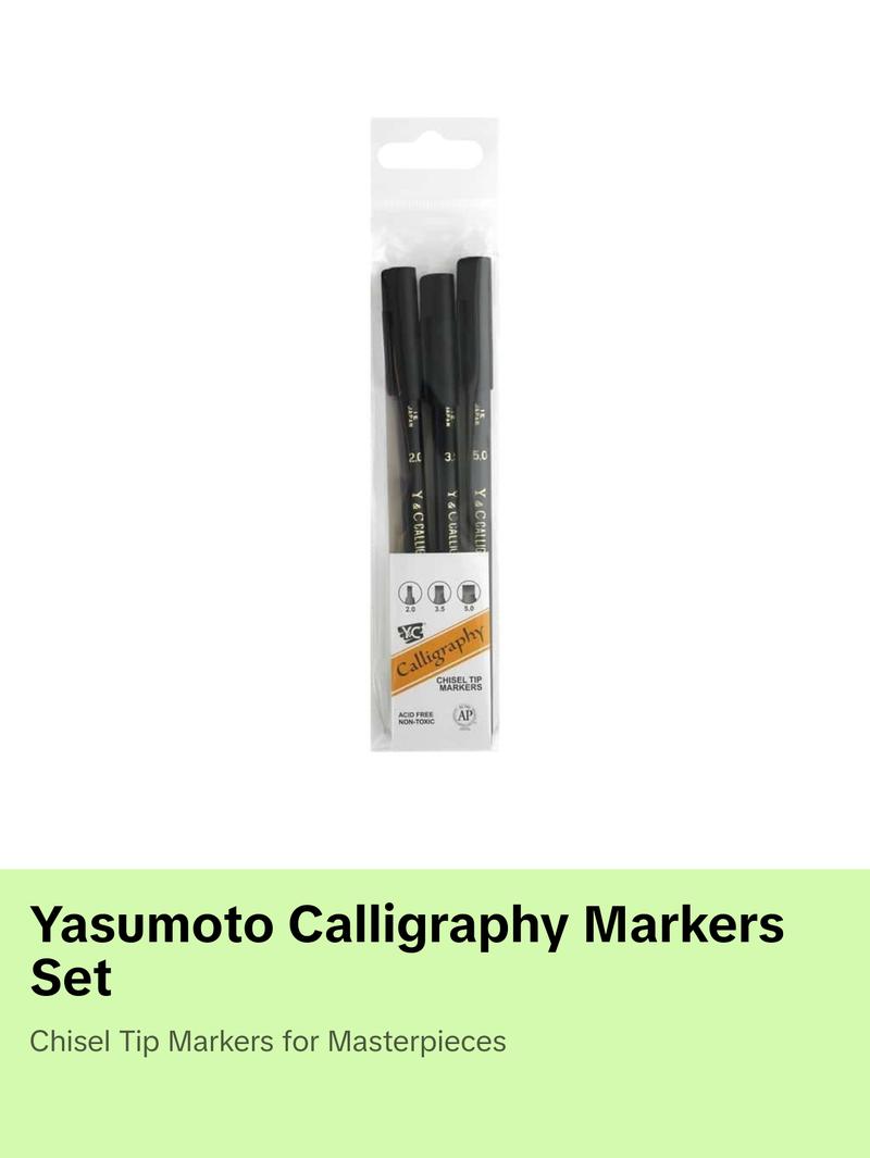 Yasumoto Calligraphy Chisel Tip Marker set of 3 Yasumoto Calligraphy Chisel Tip Marker set of 3