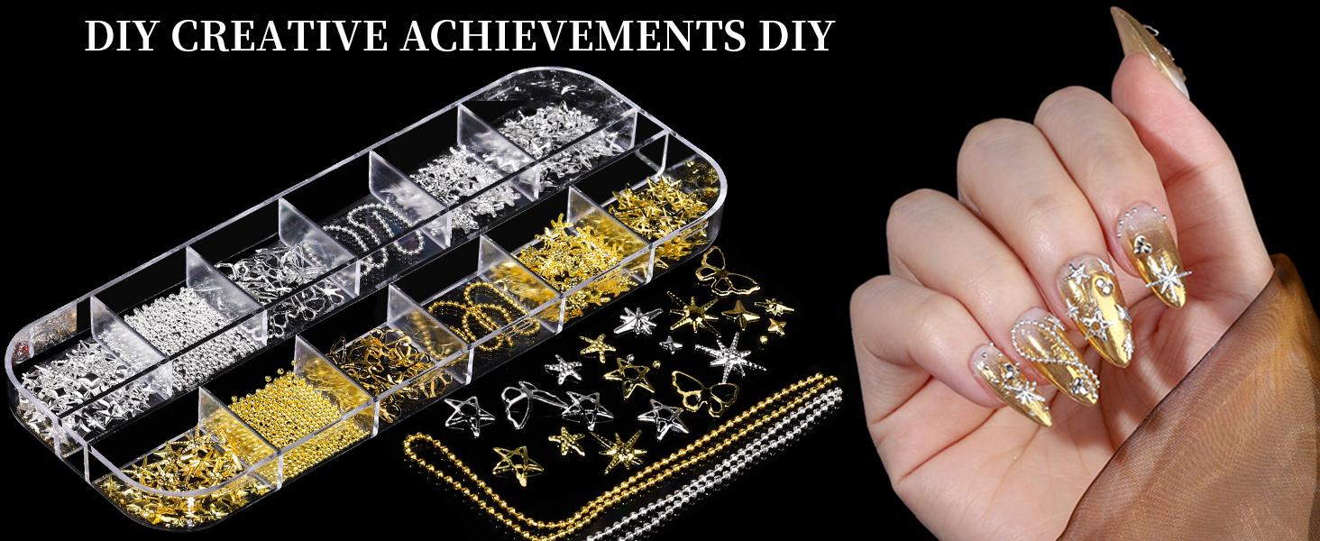 Nail Rhinestones Kit with 8 Boxes of Nail Gems, Nail Charms, 3D Charms for Nails, Colorful Clear Flatback Rhinestones, Charms Y2K for Nails, Multi Shape Pearls Jewels for Crafts