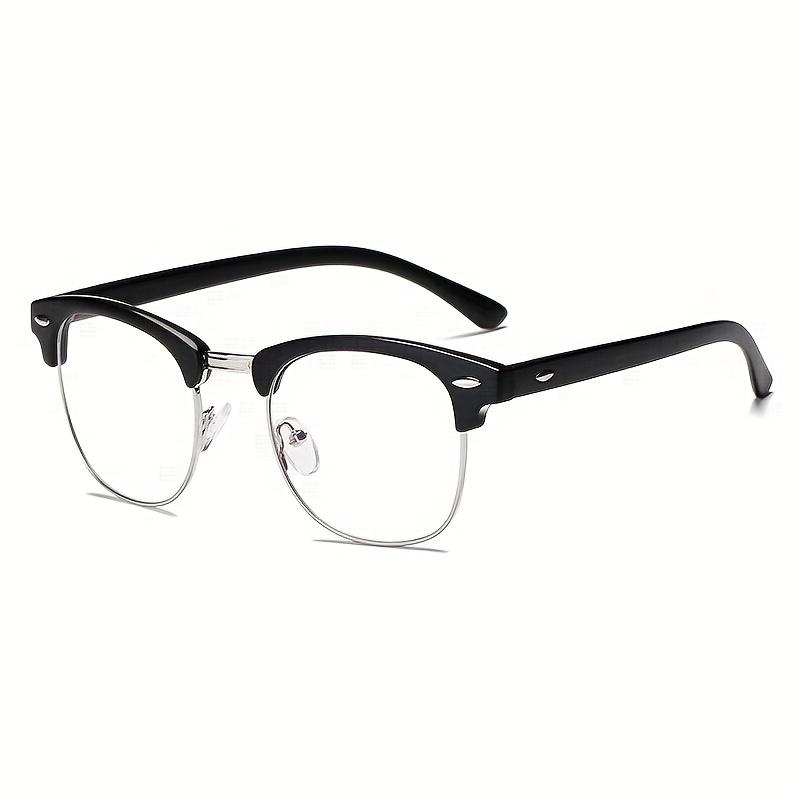 Anti-Blue Light Glasses - Black Metal Frame with Anti-Eye Strain Lens, Modern Y2K Computer Glasses for Men & Women, Lightweight Metal Frame Eyewear with, Compatible with Smartphones, Tablets, Laptops - Office, Gaming, Everyday Use