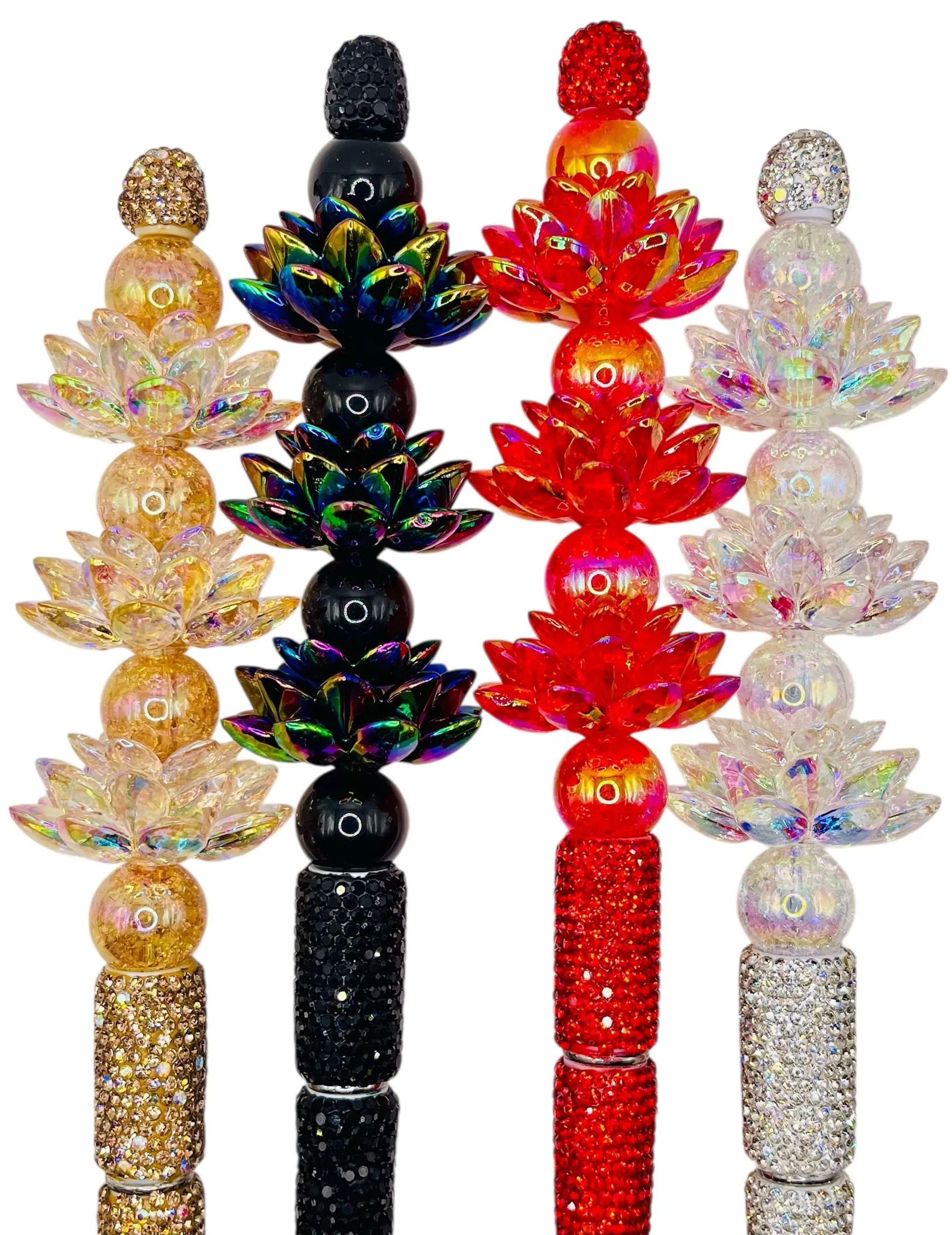 Lotus Flower Beads for Beadable Pens | Acrylic Floral Beads for DIY Crafts