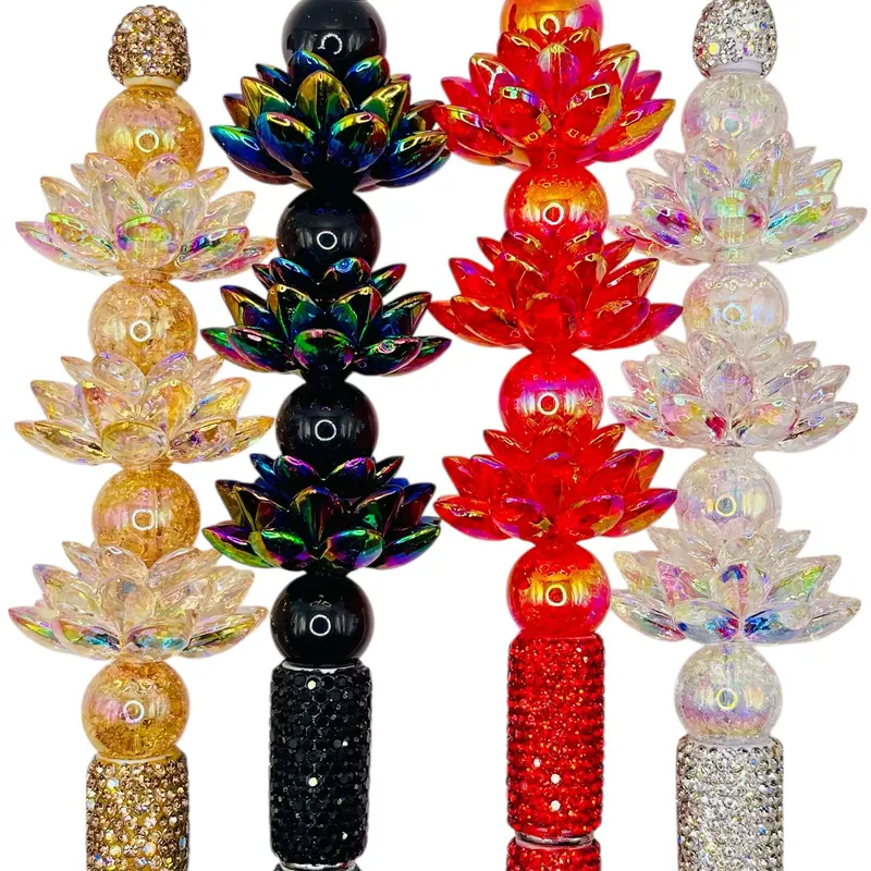 Lotus Flower Beads for Beadable Pens | Acrylic Floral Beads for DIY Crafts