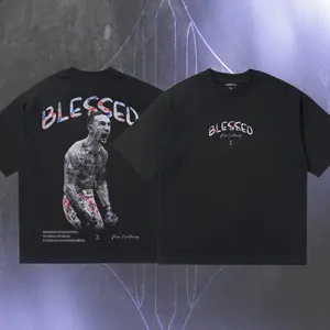 Max Holloway "Blessed" v3 Hawaii Hibiscus UFC Heavy Cotton Shirt BMF Tshirt UFC Hoodie Sweater Fan Apparel Menswear Direct-to-garment Breathable Printing