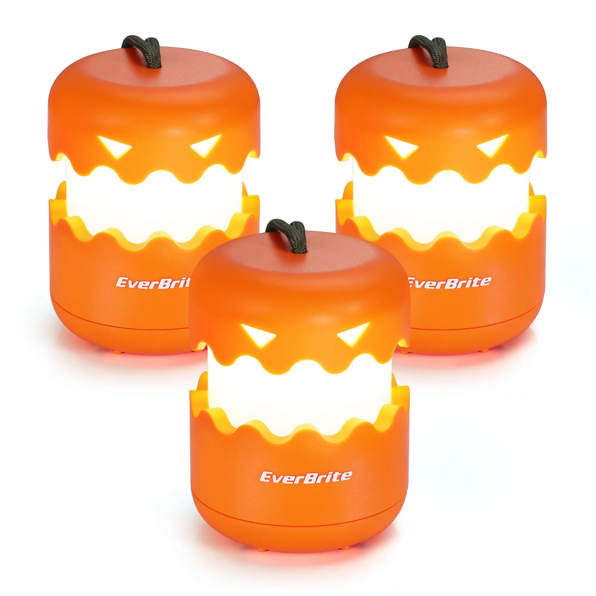 #backtoschool EverBrite 3-Pack Halloween Pumpkin Lantern, Collapsible Jack O Lantern Pumpkins with Lanyard, Halloween Party Favors for Kids, Light up Pumpkin Outdoor for Halloween Party Decoration, Battery Included