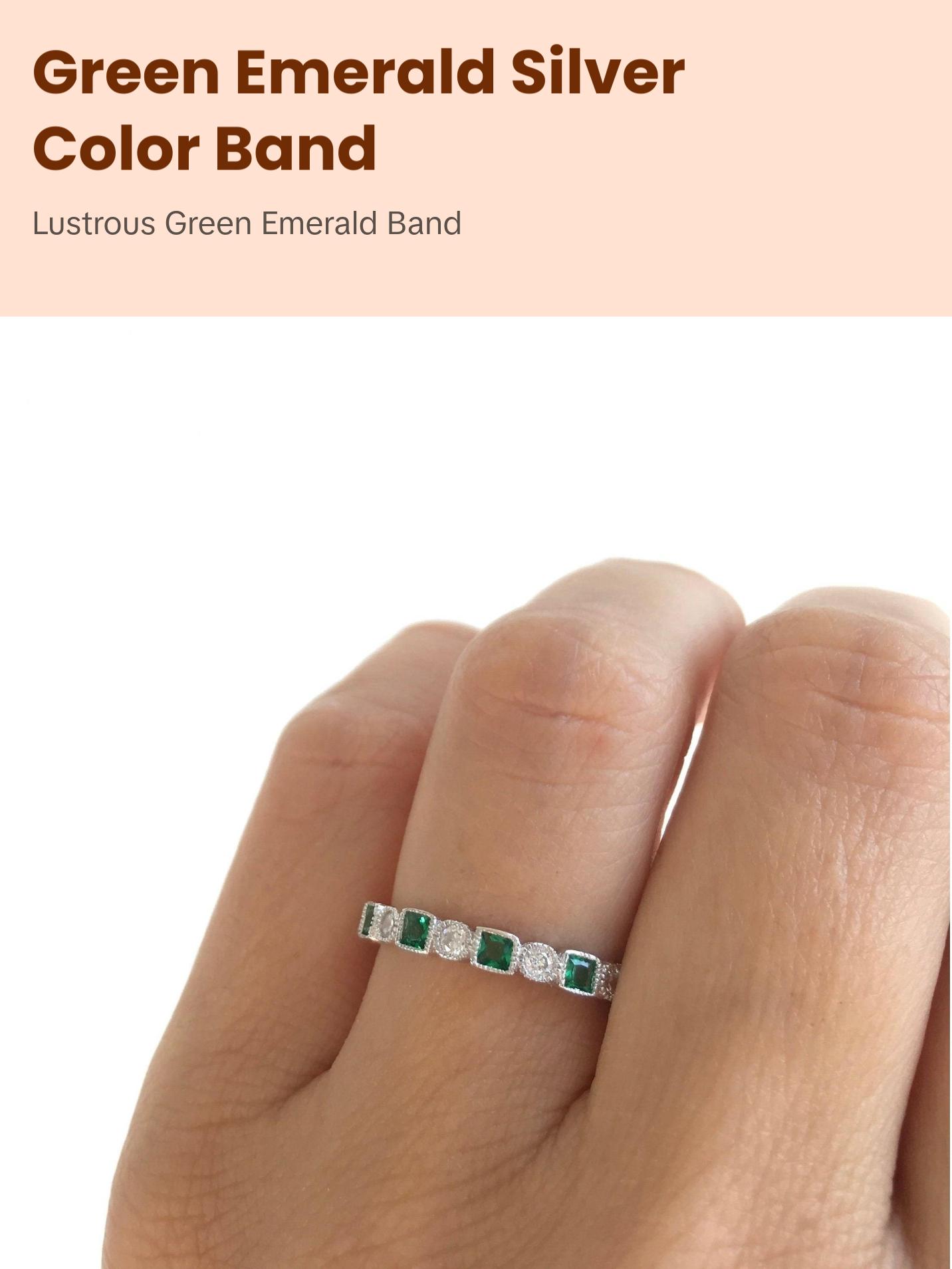 Green Emerald Art Deco Band Green Emerald Art Deco Band