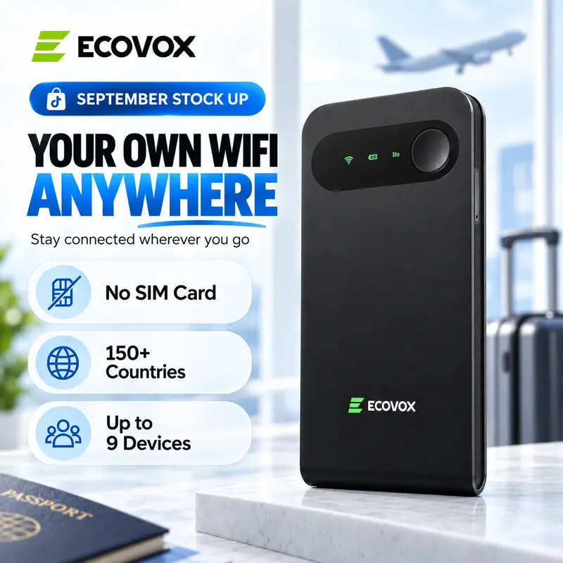 ECOVOX 2026 Portable Wireless WiFi Hotspot - 4G LTE WiFi 6 High