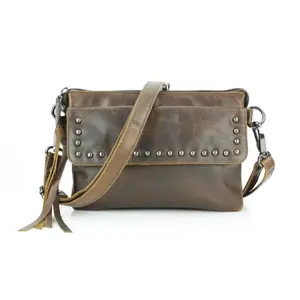 Studded Front With locking CC pocket Crossbody Bag