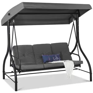 Best Choice Products 3-Seat Outdoor Converting Canopy Swing Glider Patio Hammock w/ Removable Cushions Best Choice Products 3-Seat Outdoor Converting Canopy Swing Glider Patio Hammock w/ Removable Cushions