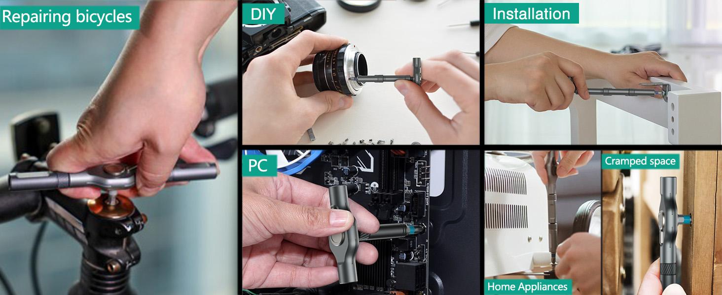 SEESE Ratchet Magetic Screwdriver Set: S2 Steel Precision Screwdriver Set - Removable Self Assembly Screwdriver Kit for Furniture Assembly and Repair - Gift for DIYer