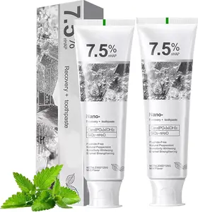 2-Pack 7.5% Hydroxyapatite Toothpaste, Fluoride-Free for Sensitive Teeth – Enamel Protection & Sensitivity Relief & Deep Clean, Gentle Mint Fresh Breath