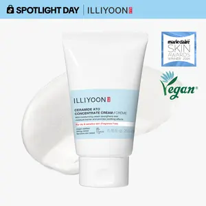 ILLIYOON Ceramide Ato Concentrate Cream | Moisturizer for Dry & Sensitive Skin, 100hr Lasting Hydration, For Face & Body, Gentle for Infants, Moisture Barrier Repair, Vegan Certified, 6.76 fl.oz.