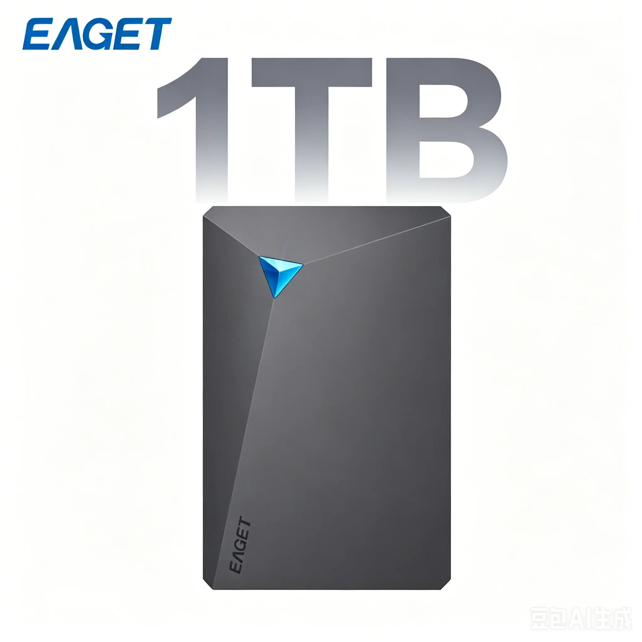 EAGET 1TB Portable External Hard Drive - USB 3.0 Dual-Disk Harddrive, 5Gbps Fast Speed, Double Data Protection, Quiet, Shockproof, Plug & Play External Memory Storage for PC, Mac, Laptop, PS4, PS5, Xbox, Windows, Linux (Files, Games Backup)