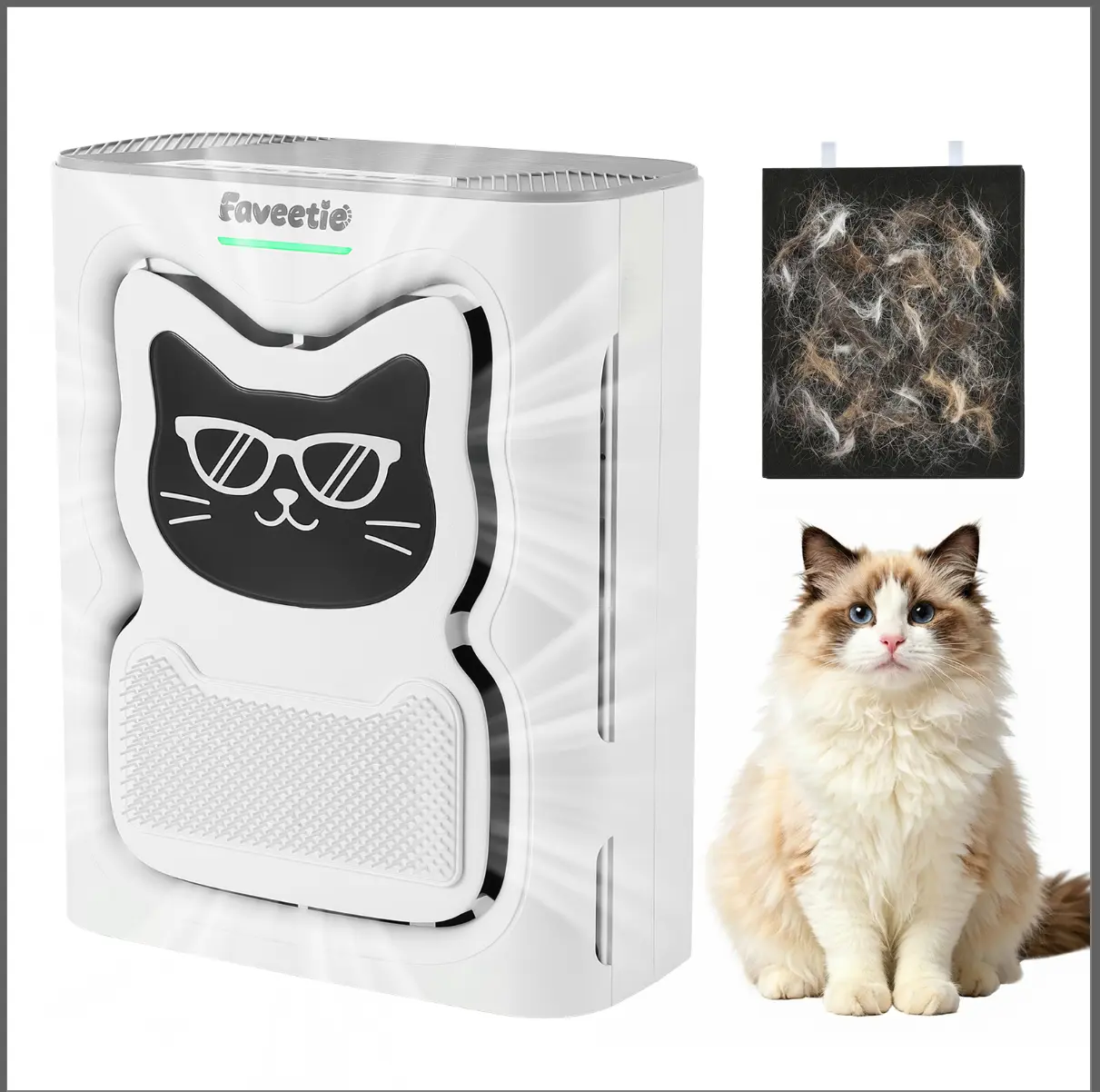 Faveetie Air Purifier for Pets Home Large Room up to 2300 ft²,  H13 HEPA Filter, Removes Pet Hair, Dander, Odors & Allergens, PM2.5 Air Quality Monitor, Auto Mode, 3 Speeds