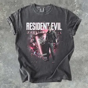 Comfort Colors® Vintage Resident Evil Requiem T-Shirt, Dr. Pepper Collaboration Tee Horror Game 2026