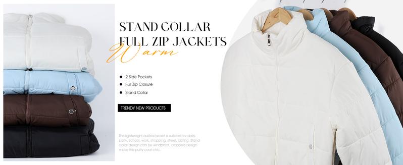 Arssm Women’s Cropped Quilted Jacket – Lightweight Zip-Up Winter Coat for Warmth & Stylish Streetwear