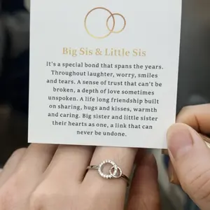 Sicbumi Hope Rings - To My Sister Forever Linked Ring - A Timeless Sister Gift – Meaningful Design for Sisters' Special Relationship Gift for Women - Inspirational Jewelry