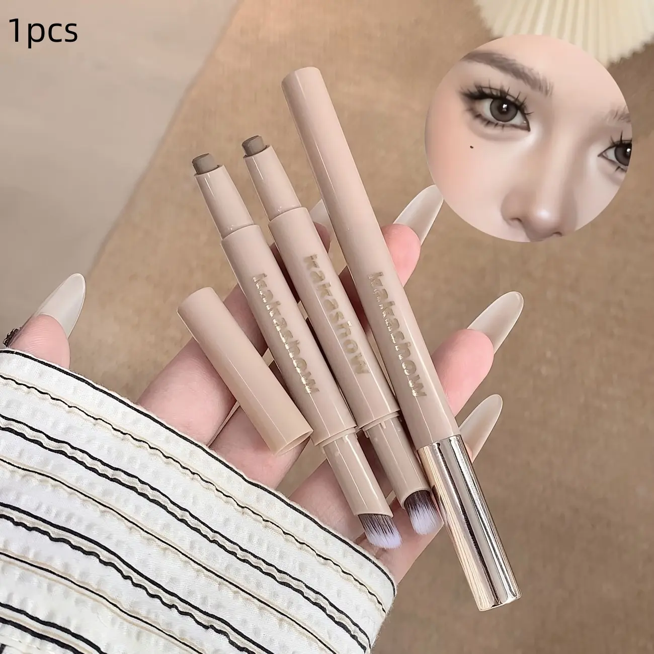 Double-Ended Contour/Concealer Stick - 2-in-1 3D Contour Makeup Stick, Matte, Facial Contouring Makeup, suitable for all skin types, perfect for creating a refined, dimensional look for daily wear, parties, and festive occasions