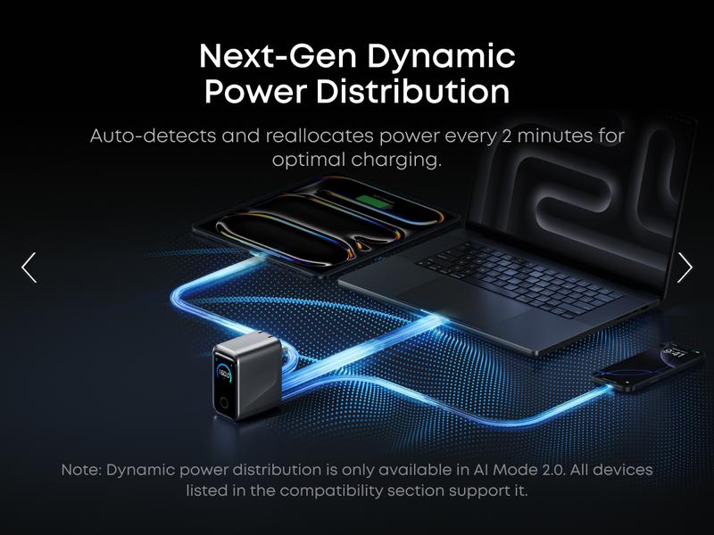 [Live Only]Anker Prime Charger, 160W 3-Port Compact USB C GaN Charger Block, Smart Display and Touch Control, 140W Max Charging via Any Single Port, for MacBook, Laptop, iPhone 17/16/15 Series, iPad, and More