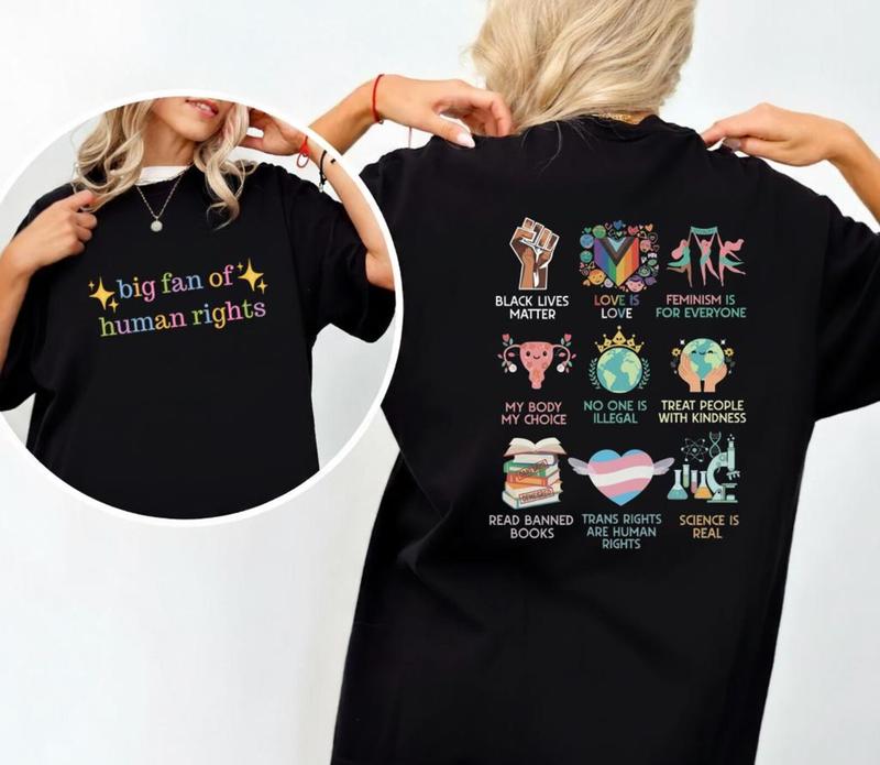 Social Justice Sweatshirt, Big Fan Of Human Rights Crewneck, Equality Symbols Jumper, Activist Gift For Her, Kindness Matters Sweater