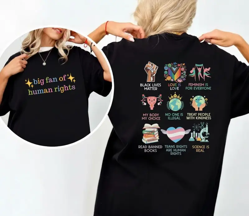 Social Justice Sweatshirt, Big Fan Of Human Rights Crewneck, Equality Symbols Jumper, Activist Gift For Her, Kindness Matters Sweater