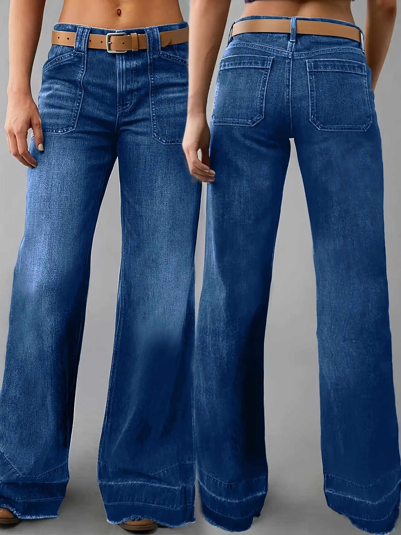 Women's Vintage Mid-Waist Straight Leg Jeans, Dark Wash Denim Pants, Bottoms, Casual Fitted Style, All Seasons Wear, Denim Woven Jeans, Womenswear