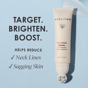 Lift & Smooth Neck Serum with Massaging Applicator | Jane Seymour Beauty Essential Age-Defying Peptide Treatment With TruFirm Technology | Firms, Tightens & Hydrates Neck & Décolleté