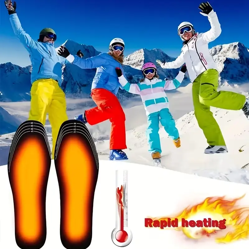 3/5 Pairs Thick Thermal Insoles for Men Women, Warm Heat-Generating Plush Insoles, Cold-Resistant Soft Breathable Winter Insoles, Heat-Locking Comfort Insoles for Snow Boots Athletic Casual Shoes, Ideal for Skiing Skating Outdoor Sports Cold Weather, Foot