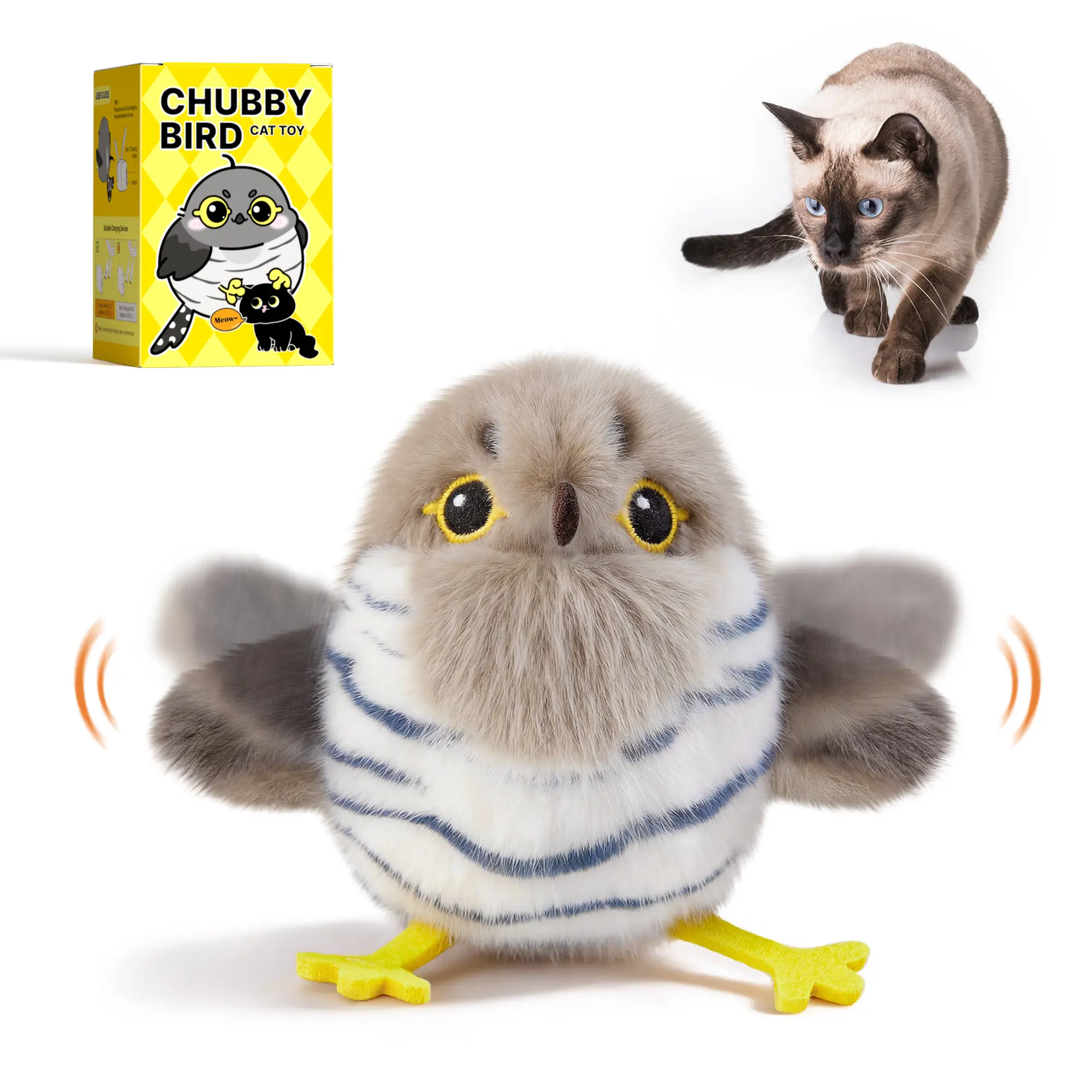 Potaroma Flapping Bird Cat Toy – Lifelike Chirping & Tweeting Interactive Catnip Toy, Rechargeable & Touch Activated, Perfect Exercise Toy for Kittens and Cats of All Breeds (5.1" – Cuckoo) #SummerVibes #petlovers