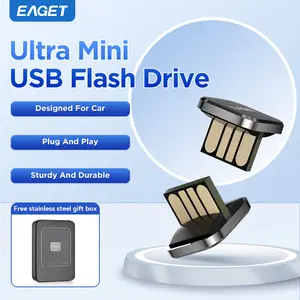EAGET Car USB Flash Drive Ultra Mini USB Drive Zinc Alloy USB 2.0 Plug and Play Lossless Sound Quality 30MB/s High-Speed Transmission for Car Music Player Exclusive for Car Owners Perfect for Self-Driving/Commuting/Holiday Gifts