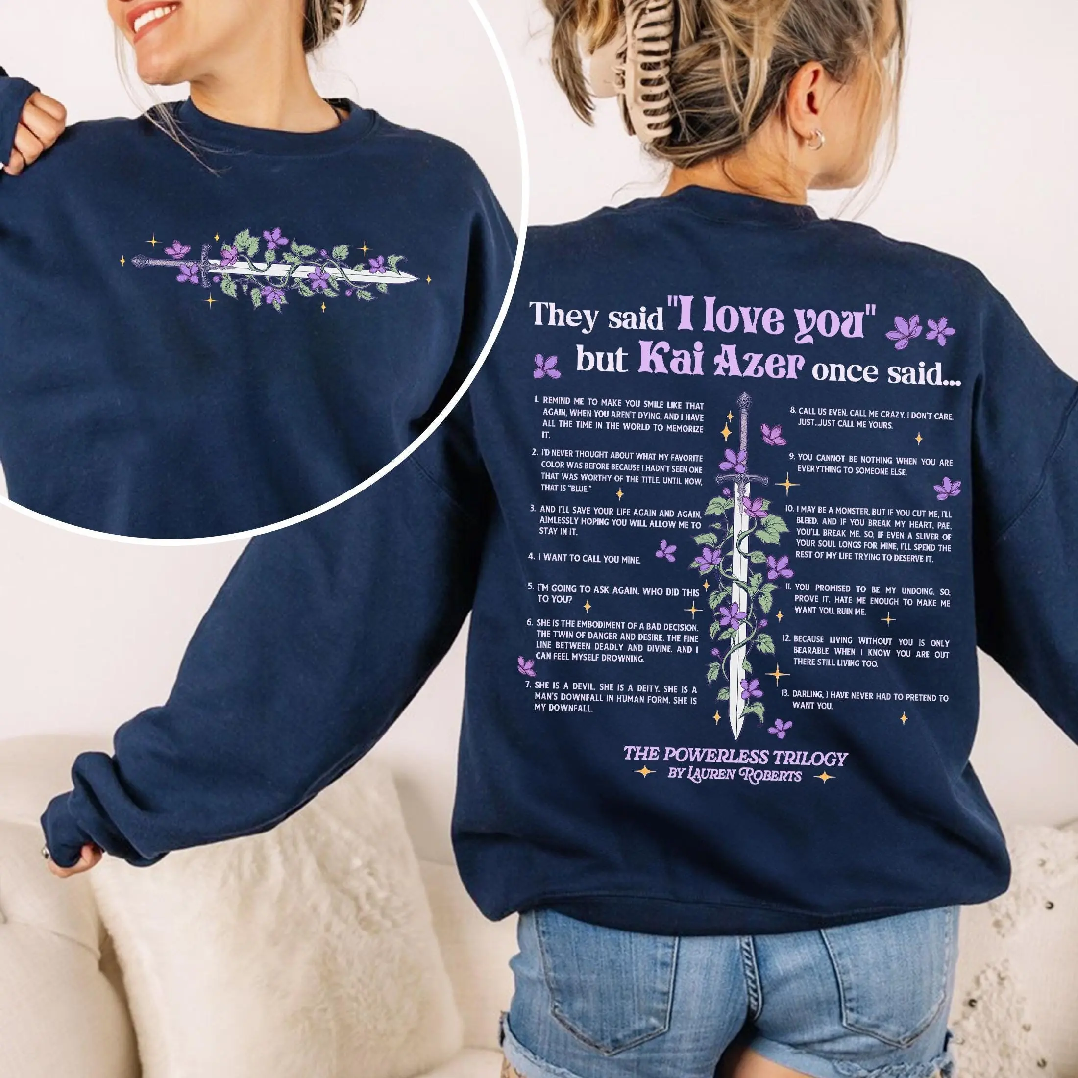 Kai Azer I Love You In Powerless Sweatshirt, Kai Azer Powerless T-shirt, Kai And Paedyn Shirt, Valentine Gift Hoodie, Powerless Shirt