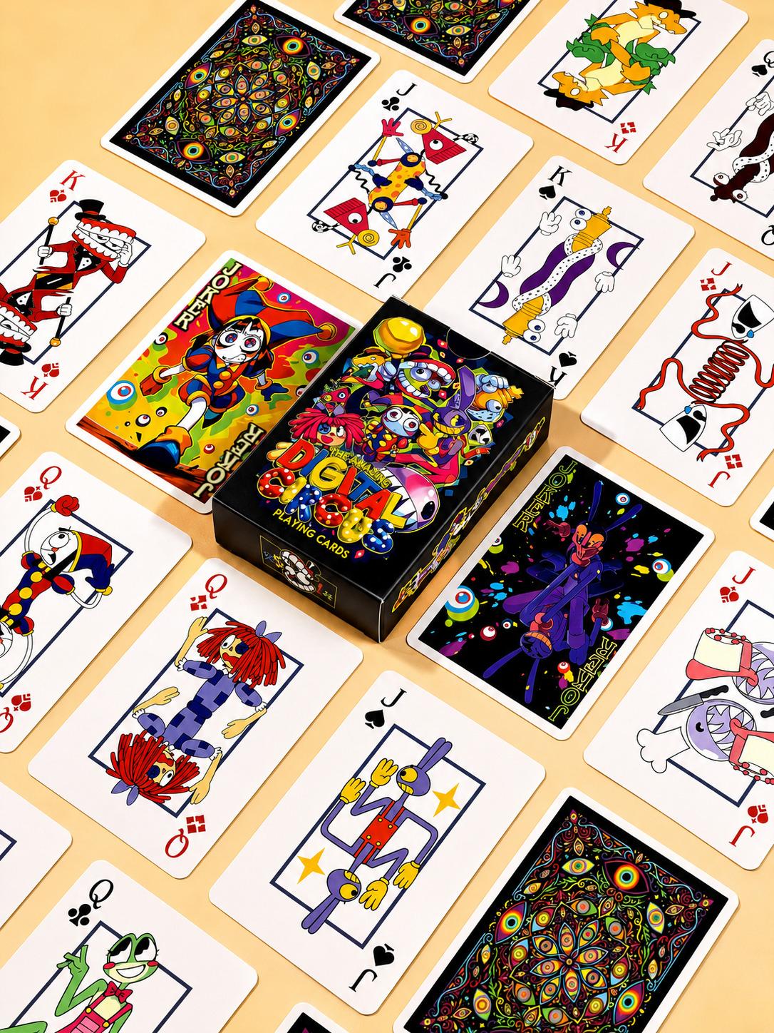 TADC Jax Playing Cards The Amazing Digital Circus 54 Card Deck Pomni Caine Collectible Poker Cards Anime Cartoon Fan Gift for Teens & Adults Digital Circus Fans