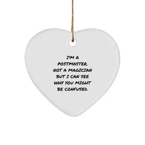 Funny Postmaster Gifts, Heart Ornament for Postmaster from Friends, Postmaster Christmas Unique Gifts