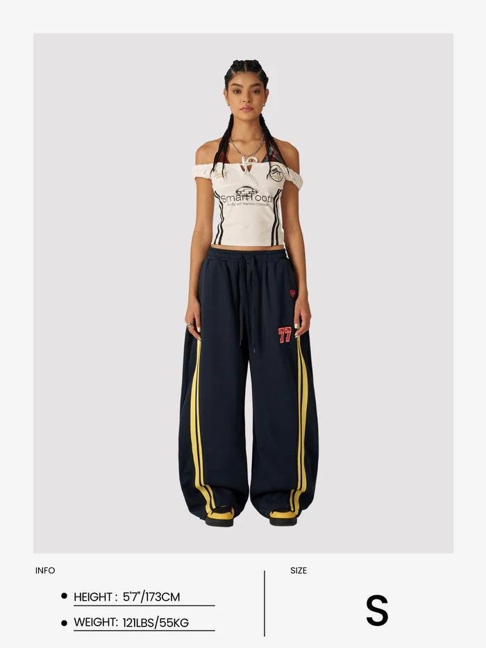 Aelfric Eden Men's Baggy Barrel Sweatpants - Side Striped Drawstring Elastic Waistband, Wide Leg Lounge Pants with Pockets, Casual Gym Outfit & Athletic Leggings Aelfric Eden Men's Baggy Barrel Sweatpants - Side Striped Drawstring Elastic Waistband, Wide Leg Lounge Pants with Pockets, Casual Gym Outfit & Athletic Leggings