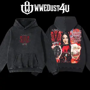 WWEDust4U Retro Vintage Stephanie Vaquer "La Primera" Hoodie 100% Premium Cotton Blend Pre-washed Soft Classic Menswear Oversized American-made