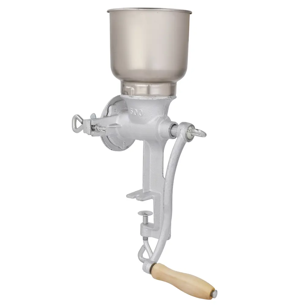 Silver 500# Hand-Cranking Grain Grinding Machine, Aluminium Home-Use Kitchen Fixture Accessory