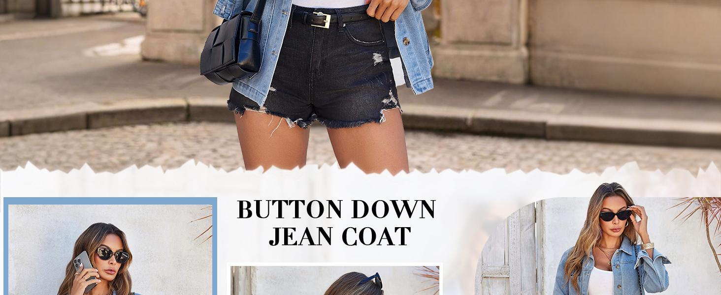 Imily Bela Womens Oversized Denim Jacket Distressed Button Down Boyfriend Jean Jackets 2026 Trendy Shacket