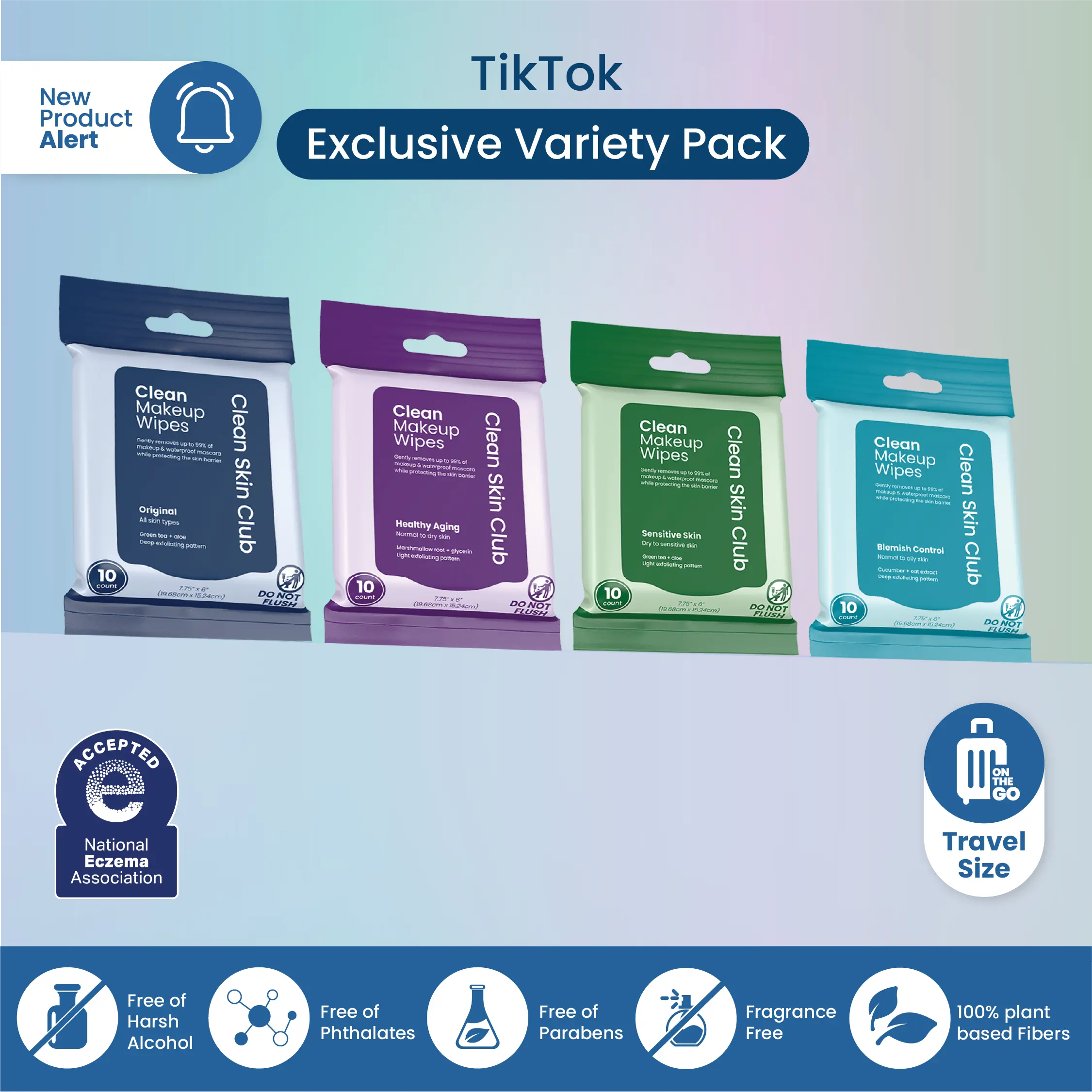 Clean Makeup Wipe 10 Count Variety Pack