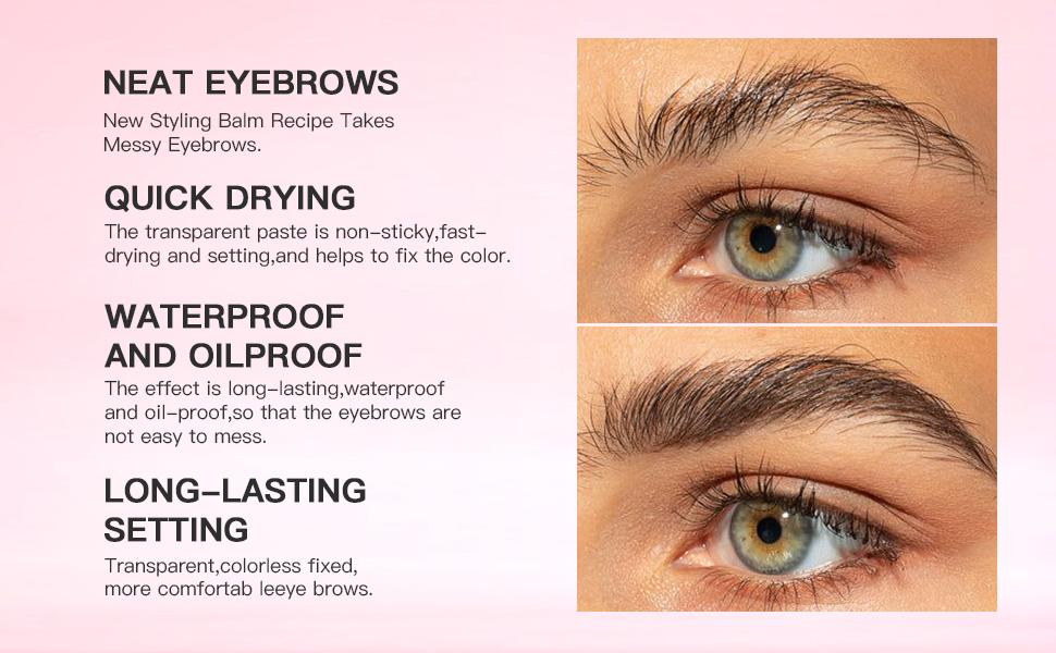 【NEW】iMethod Pink Brow Gel & Curved Eyebrow Pen - Microblading Brow Pencil with Micro-Fork-Tip Applicator, Waterproof, Sweat-Proof Brow Gel, Cosmetic