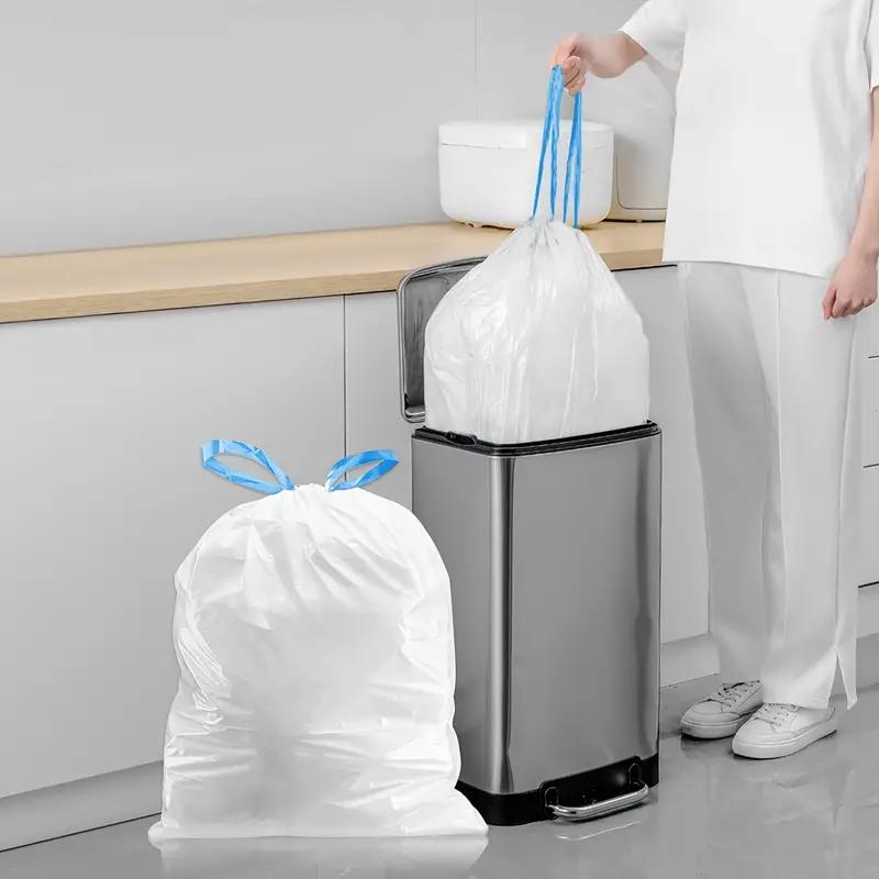 124 Bags 13 Gallon Expandable Drawstring Heavy-Duty Plastic Multipurpose DisposableGarbage Bags-Super Strong, Leak-Resistant, And Odor-Proof For Bedroom, Kitchen, LivingRoom, Outdoor, And Toilet Use