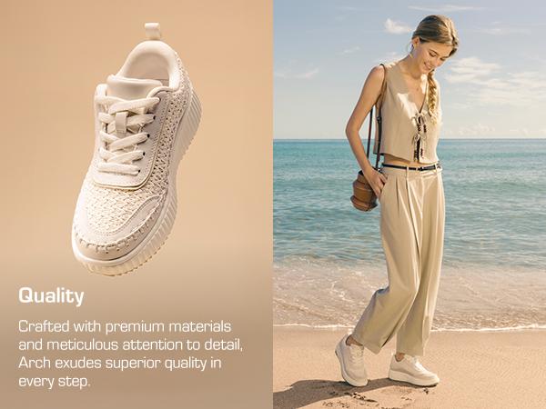 DREAM PAIRS [Arch] Women's Casual Sneaker Tweed-Effect Platform Chunky Sneakers Comfortable Lightweight Footwear Trainer Sports Shoes Running Walking Shoes Girl Training Athletic