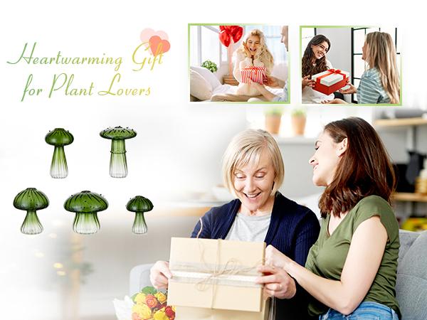 Mushroom Glass Vase, Set of 5, Dopamine Decor Hand Blown Glass Bud Vase for Flowers Indoor Planters for Women Spring Room Decor Mushroom Glass Vase, Set of 5, Dopamine Decor Hand Blown Glass Bud Vase for Flowers Indoor Planters for Women Spring Room Decor