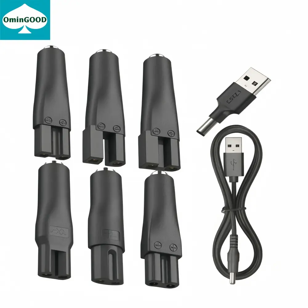 8pcs Power Cable 5v Replacement Charger USB Adapter, Norelco Compatible, Lightweight, Portable, Travel, Suitable for Various Multigroom, Hair Clippers, Beard Trimmers, Razors, Essential Grooming Accessories