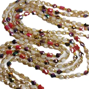 Luxury Luxe Valentine Crystal Waistbeads Tie on women Adormnent Body jewelry for Daily Use