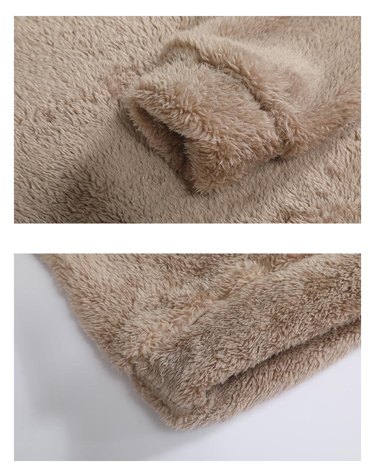 One piece Men's winter fleece thick casual loose and comfortable Arctic fleece hooded sweatshirt, Men's warm outerwear hooded clothes, Men's Solid Pocket Long Sleeve Fuzzy Hoodie, Cozy Fall Outfits