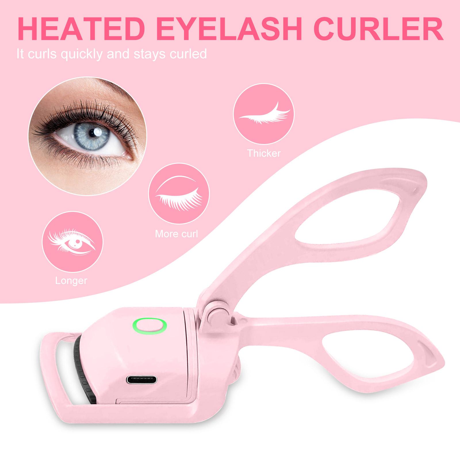 Aliver Heated Electric Eyelash Curler, Rechargeable Eyelash Curler, 2 Heating Modes Quick Natural Curling Eye Lashes for Long Lasting, Handheld Eyelash Heated Curler