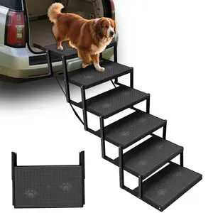 Dog Stairs for Car, 6 Steps Pet Ramp with Upgraded Load-Bearing Capacity, Dog Steps for Large Dogs, Portable Pet Stairs for Vehicles