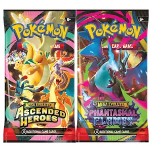 Pokémon energy break - 2 set mix - 18 booster  pack break - contains 9 of each: Ascended Heroes & Phantasmal Flames  - opened live - average 2 packs per energy