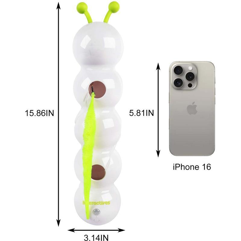 Interactive Cat Feather Toy, Automatic Fluffy Tail Teaser with Motion Sensor,Whack a mole Cat Toy, USB Rechargeable, Suction Cup for Stable Play, Perfect for Indoor Cats，Wall Mounted for Indoor Cats Jumping, Pouncing